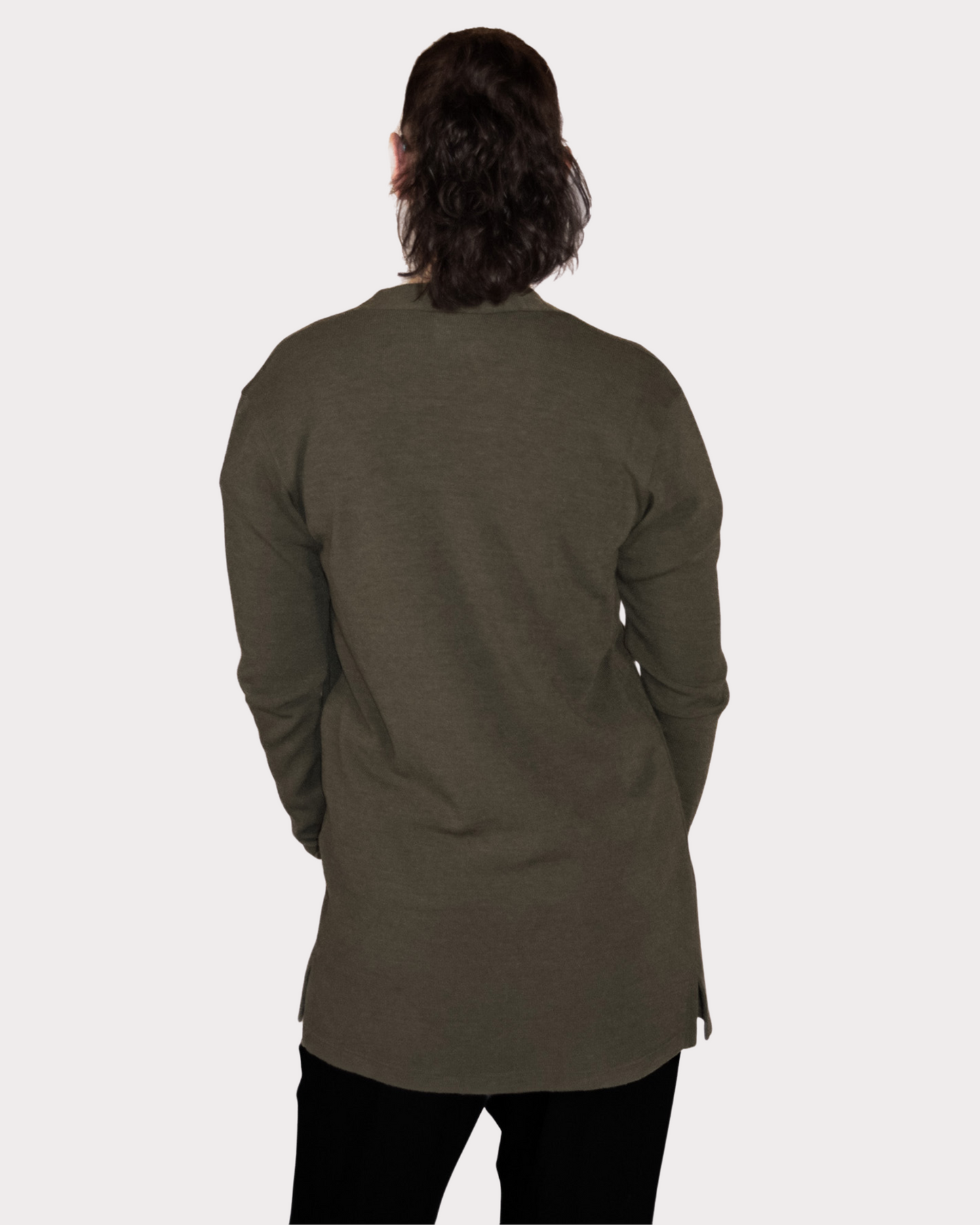 Long Line Cardigan - Olive