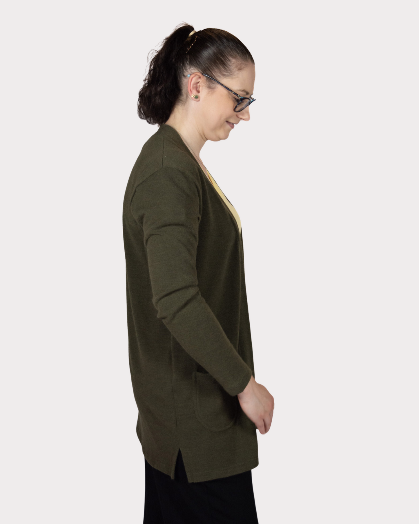 Long Line Cardigan - Olive