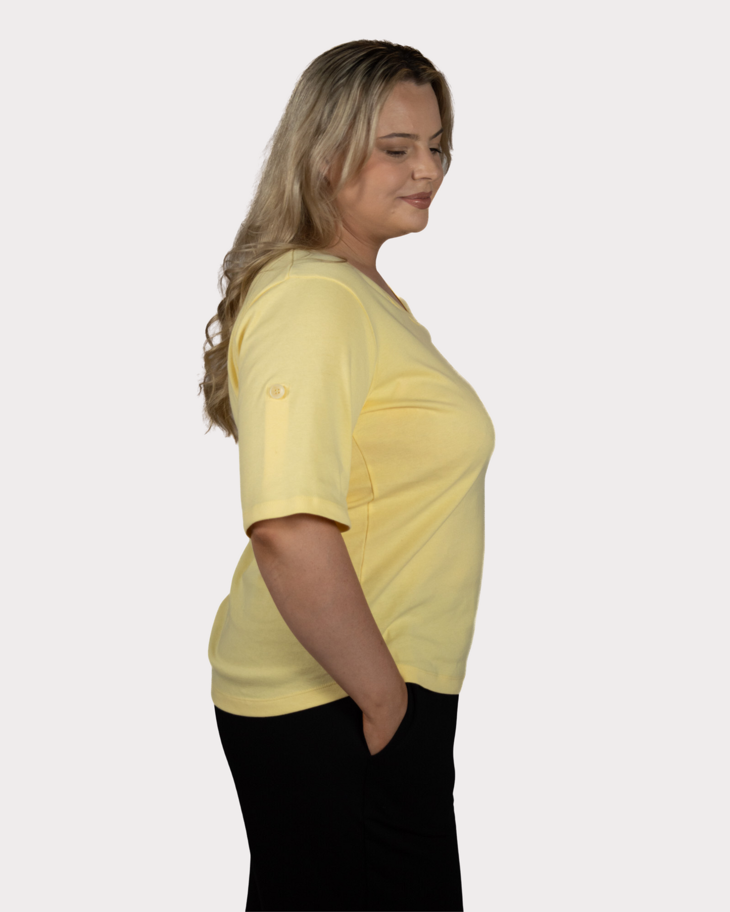 V Neck Tee - Lemon