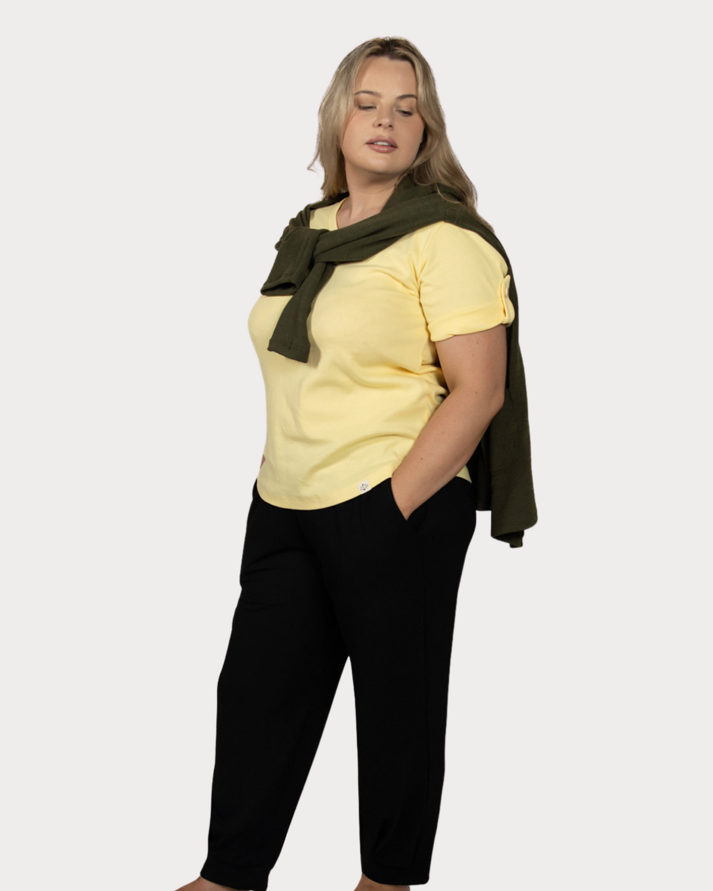 V Neck Tee - Lemon