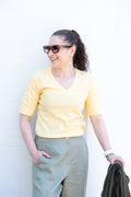 V Neck Tee - Lemon
