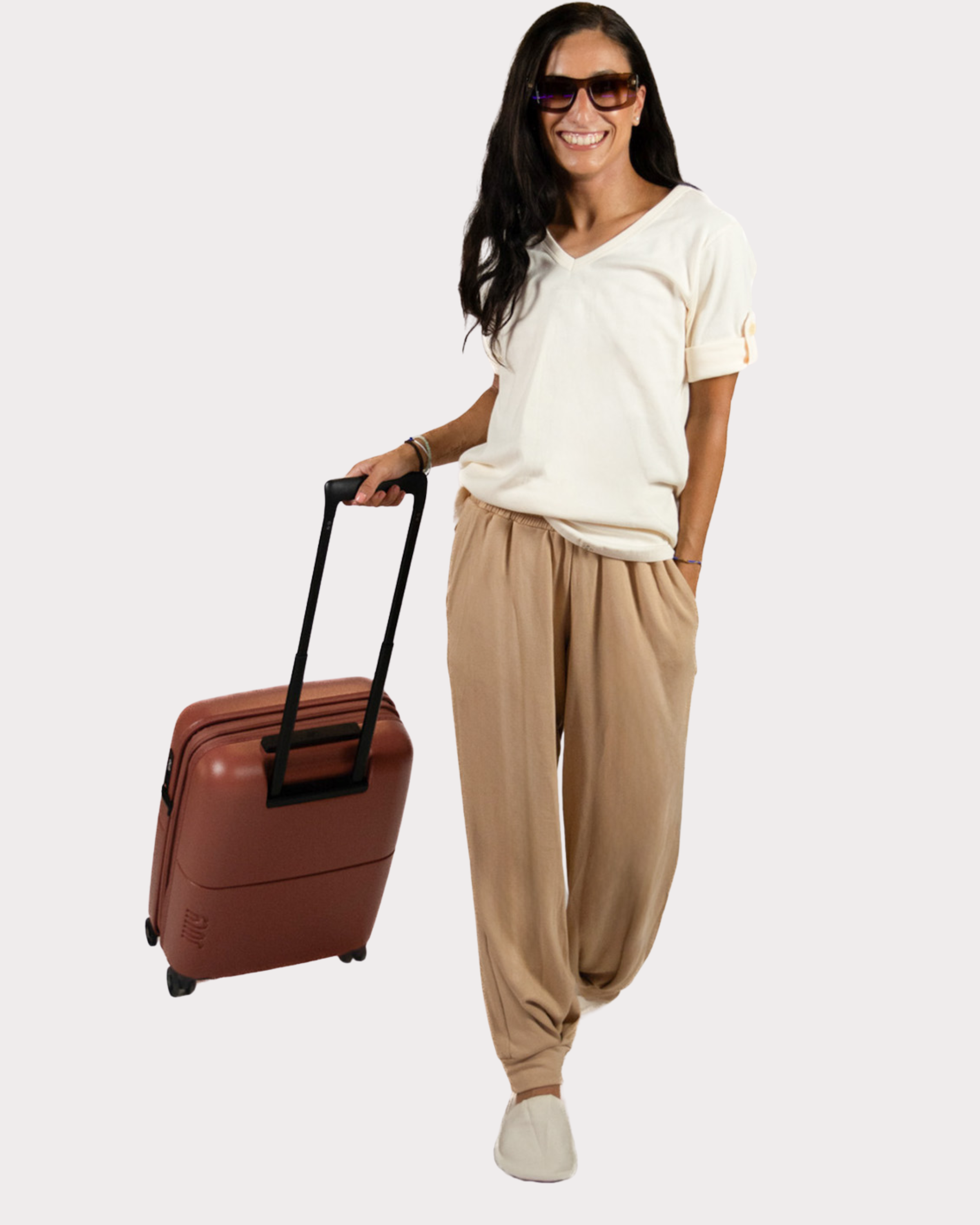V Neck Tee - Cream