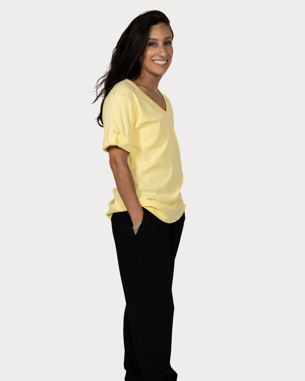 V Neck Tee - Lemon